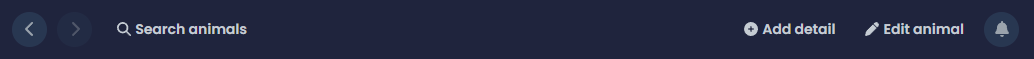 Screenshot of app navbar