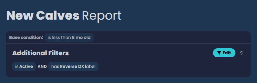 App screenshot of report exposed filters